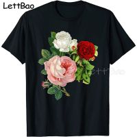 Vintage Roses Flower Floral T-Shirt Funny Design MenS Clothing Tshirt MenS Cotton T-Shirt Oversize Short Sleeve 【Size S-4XL-5XL-6XL】