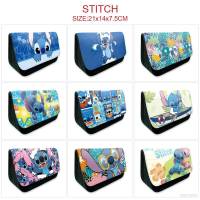 Stitch Pencil Case Student Pen Box Stationery Pouch Zipper Large Capacity Cartoon Lovely Double Layer Pen Storage Ba