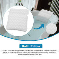 3D Air Mesh Home Neck Back Support Solid Comfortable With Suction Cups Ergonomic Luxury Spa Ho Relaxing Bathtub Pillow