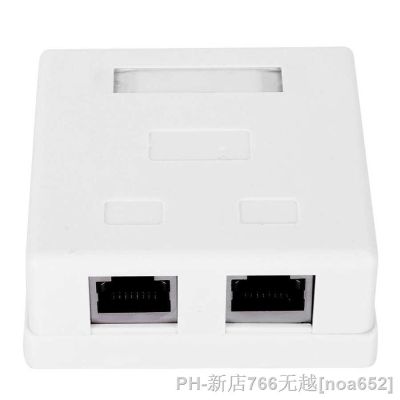 RJ45 Junction Box Wall 8P8C Network Connector Junction Adapter 2 Port Desktop Extension Cable Mount Surface Jack Led 5 Shield