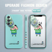 Hontinga เคสสำหรับ Samsung Galaxy A54 A34 5G เคสการ์ตูนสีเทียน Shinchan สี่เหลี่ยมแบบดั้งเดิมเคสยางมีลวดลายขอบซิลิโคนนิ่มเหลวเคสป้องกันกล้องเคสหลังโทรศัพท์เคสนิ่มสำหรับเด็กผู้ชาย