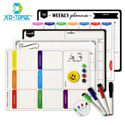 12 Styles Magnetic Monthly &amp; Weekly Planner Whiteboard Fridge Magnet Flexible Message Drawing Refrigerator Bulletin White Board