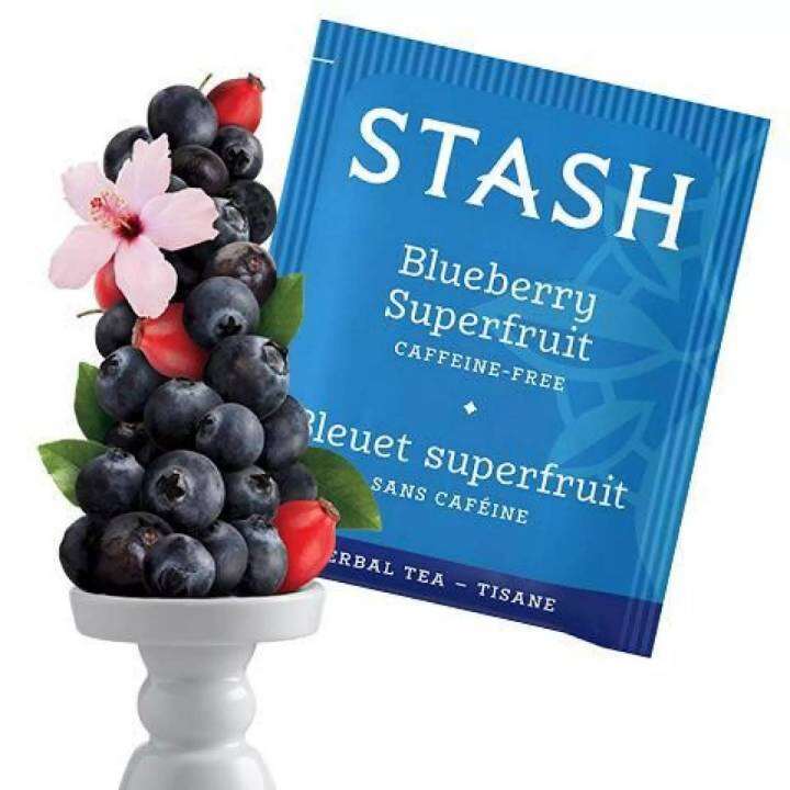 ชา-stash-herbal-tea-caffeine-free-blueberry-superfruit-20-tea-bags-ชาผลไม้-พร้อมส่ง