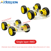 Aideepen 4WD สมาร์ทรถ DIY ชุดเดี่ยว/สองชั้น DIY ชิ้นส่วนที่มี4ของเล่น TT แปดรูปล้อ/4WD ใสรถแชสซี /Tt มอเตอร์เพลาคู่