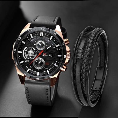 Watches Mens Sports Watch Belt Business Calendar Waterproof Watch Casual Quartz Watch Band Bracelet Clock Relogio Masculino