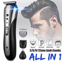 【✱2023 HOT✱】 suanfu Kemei ทั้งหมด In1ผมชาร์จ Trimmer กันน้ำไร้สายเครื่องโกนหนวดเคราจมูกหู Shaver ปัตตาเลี่ยน Trimmer เครื่องมือ