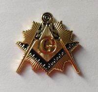 10pcs Sun Splendor Lapel Pin Badge Gold Finish 1" Master Mason Freemasonic Enamel Brooches and Pins Wholesale