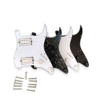 ；‘【；。 Loaded Prewired Electric Guitar Pickguard Pickup HH Pick Guard Pickups Electric Guitar Parts Replacement 3 Ply Black White