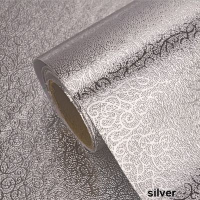 【SALE】 nancarenko1977 40X100ซม. ครัวกันน้ำมันสติกเกอร์อลูมิเนียมฟอยล์เตาครัวตู้ Self Adhesive สติ๊กเกอร์ติดผนัง DIY Wallpaper