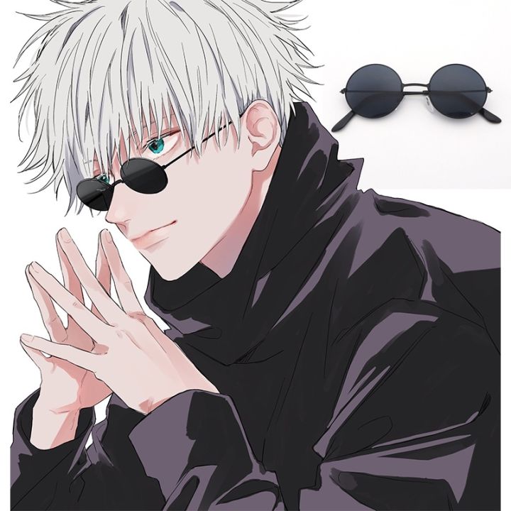 Sunglasses Jujutsu Kaisen Glasses Gojo Satoru Sunglasses Steampunk Round Frame Unisex Eyewear