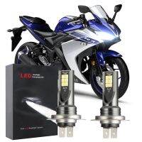 สำหรับ Yamaha YZF R1 R3 2015 2016 2017 (โคมไฟหัว)-ด้านหน้า LED หลอดไฟหน้า6000พัน12โวลต์-32โวลต์สดใสสีขาวจำนวน2