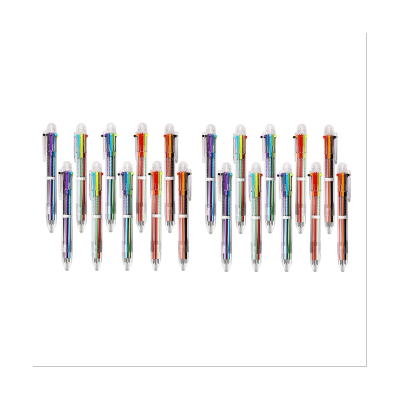20 Pack Ballpoint Pen 6-In-1 Multicolor Retractable Ballpoint Pens 0.5mm Colorful Ink Pen Multi Color Pen for School