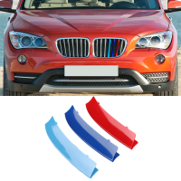 3สีรถกระจังหน้าตัดกันชนแถบ3D M จัดแต่งทรงผมปกสติ๊กเกอร์สำหรับ BMW X1 Series E84 2009-2015อุปกรณ์รถยนต์