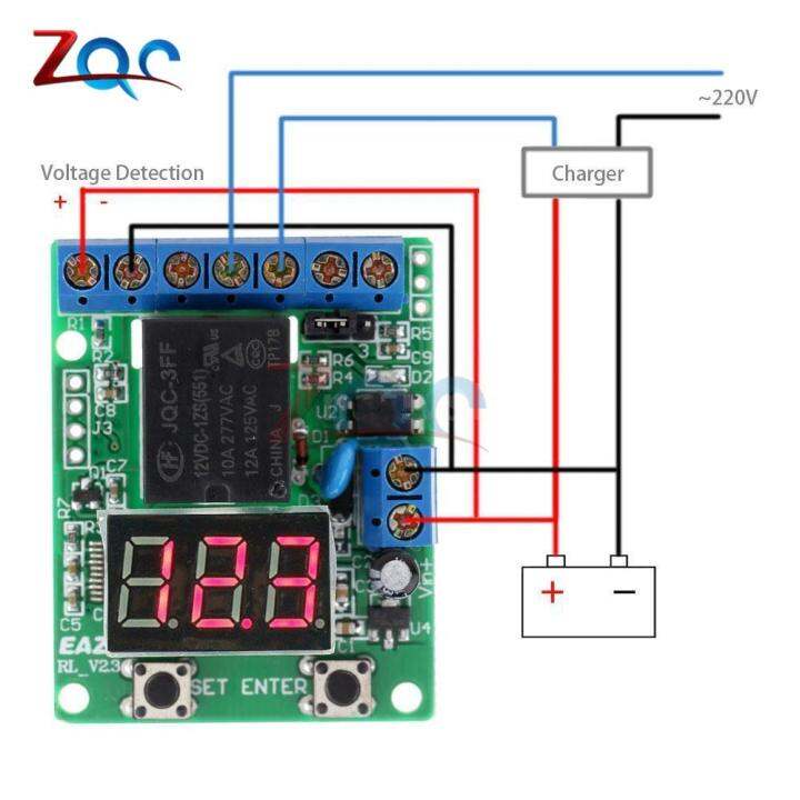 worth-buy-ตัวควบคุมการรีเลย์ดิจิตอล-led-dc-12v-ตรวจจับการป้องกันแรงดันไฟฟ้าโมดูลโมดูลทดสอบการชาร์จจอมอนิเตอร์การจ่ายไฟ