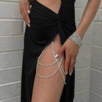 【CW】✇  XSBODY Multi-layer Leg Chain Thigh for Jewelry Elasticity Fashion New Rhinestone