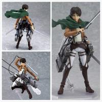 โมเดลของเล่น PVC อะนิเมะโจมตีบนไททัน Eren Mikasa Ackerman Rivaille โมเดลฟิกเกอร์แอคชั่น