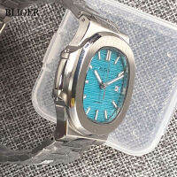 (ร้อน) BLIGER PT5000สแควร์สีฟ้าอัตโนมัติผู้ชายนาฬิกา MIYOTA 8215 Turquoise Green Dial Sapphire Luminous Index Glass Back