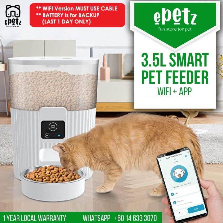 New 3.5L WIFI APP Control Bekas Makanan Kucing Automatik Automatic Cat