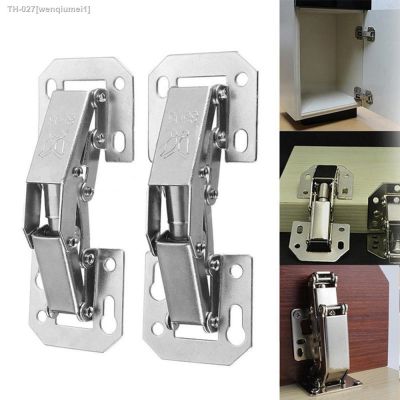 ☂ Practical 90 Degree Cabinet Hinges 3 Inch No-Drilling Hole Bridge Shaped Spring Hinge Cupboard Door Hardware With Screw 288741