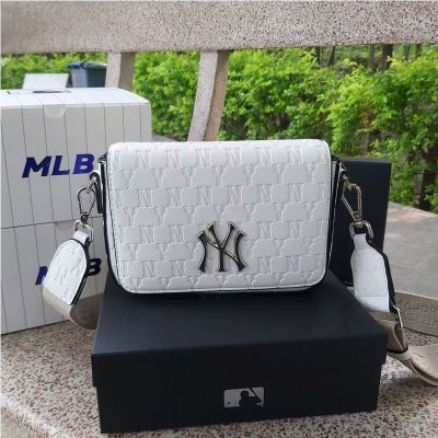 MLBˉ Official NY Trendy brand ML camera bag printed small square bag Hyuna with the same style fashion casual full standard one shoulder summer small shoulder bag