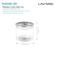 LAZ-Step กระป๋องพลาสติก PET ขนาด 145 ml. TCK145R211 (ต้องใช้เครื่องปิดฝากระป๋อง) (กระป๋องฝาดึง กระปุกพลาสติก Plastic cans easy open for can seamer)