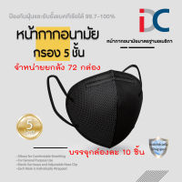 ซื้อยกลังถูกกว่า!!!! IDC หน้ากากอนามัยกระชับใบหน้า หนา 5 ชั้น 1 ลัง 72 กล่อง (1 กล่อง 10 ชิ้น) สินค้าพร้อมส่ง แมสมาใหม่ แมสสีดำ