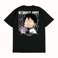 KARIMAKE ONE PIECE ลิง LUFFY เด็กในการไล่ล่าสัตว์ เสื้อยืดคอตตอนฤดูร้อน เสื้อยืดลายฤดูร้อน S-5XL