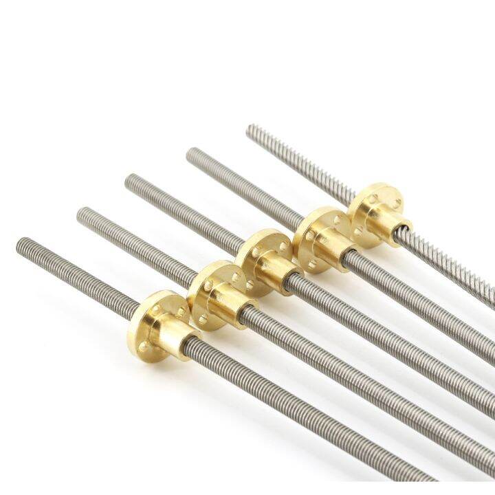 hot-3d-printer-screws-diameter-5mm-length-150mm-lead-1mm-2mm-4mm-304-stainless-steel-trapezoidal-1pcs-with-brass-nut