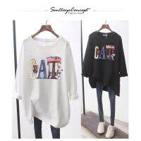 Korean House Plus size women clothes 2020 autumn T-Shirts round neck top print long sleeve Murah