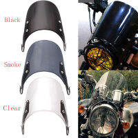 BlackClear Motorcycles Custom Compact Sport Wind Deflector Retro Windshield 4-7 Headlamp Universal Fit For Yamaha Harley