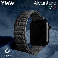 YMW แม่เหล็กสายรัด ALCANTARA สำหรับสายนาฬิกาข้อมือ45มม. 44มม. 41มม. 49มม. หนังนิ่มอุปกรณ์นาฬิกาอัจฉริยะสายหนังสำหรับ Iwatch 8 7 6 5 SE