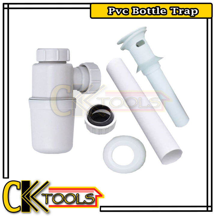 1 Set Lavatory Pvc Bottle P-trap ( 1-1 4 ) W Pull Out Plug 