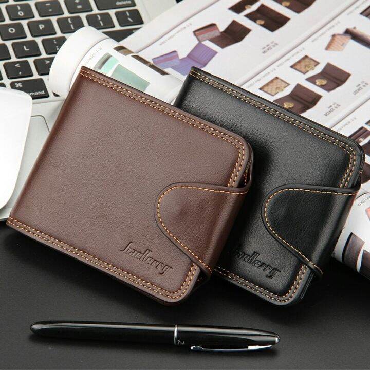 layor-wallet-กระเป๋าสตางค์ผู้ชายขนาดเล็กมีซิป-ซองใส่บัตรเครดิตกระเป๋าสตางค์ใส่เหรียญผู้ชายหนังทำมือแบรนด์หรูกระเป๋าถือคลัทช์สีดำ