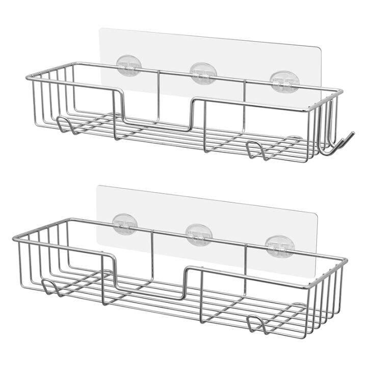 1pc Shower Caddy, Shower Shelves, Adhesive Shower Organizer No Drilling,  Rustproof Bathroom Shower Organizer, Shower Shelf For Inside Shower