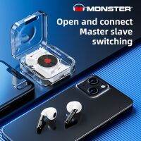 Monster XKT01 หูฟังไร้สาย 5.2 หูฟังบลูทูธ In-Ear โปร่งใส ลักษณะเรโทรเรคคอร์ด กันน้ำ คุณภาพเสียงสูง ลดเสียงรบกวน ความหน่วงต่ำ ไมโครโฟน เกม เพลง