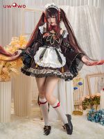 In Stock UWOWO Game Genshin Impact Hutao Cosplay Hu Tao Costume Halloween Maid Costume Christmas Outfit Dress Cosplay Role Play