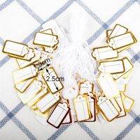 【LZ】✑  Impressão personalizada em branco Jóias String Cord Preço Tags Ouro e Prata Etiqueta Exibir Acessórios Jewellery Store Label Paper 100Pcs