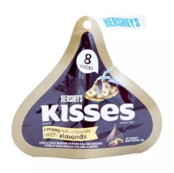 Hershey's Kisses Creamy Milk Chocolate with Almonds 36g | Lazada PH