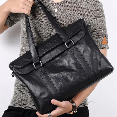 Fashion Mens Briefcase Genuine Leather Business Handbag Totes Men Travel Messenger Bags Casual Briefcases Shoulder Laptop Bags