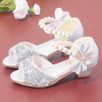 Little girl hot sale silver sandals