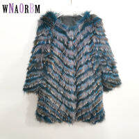 ผู้หญิงฤดูหนาว Natural Silver Fox Fur Coat ขนาดเสื้อขนสัตว์จริงปรับแต่ง V คอผู้หญิงเสื้อขนสัตว์หรูหราเสื้อ90ซม. ยาว