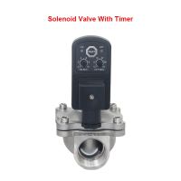 【hot】□  Closed Electric Solenoid With Timer steel Female Thread 1/2  3/4  1  2  Valves 220V 24V