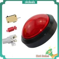 OKDEALS 5V 100มม. ปุ่มรูปโดมจัมโบ้ ไฟส่องสว่าง LED สีแดงสีขาว เครื่องตอบรับนูน คุณภาพสูงมาก รีเซ็ตตัวเอง สวิตช์ปุ่มกด โปรเจกต์เกมอาร์เคด