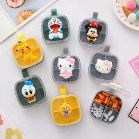 ▽✴✜ Cartoon Cute Portable Plastic Sealed Mini Pill Box Female Travel Pack Morning Afternoon And Evening 7 Days Large Capacity