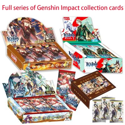 【YF】 Genshin Impact Cards Anime TCG Booster Box Game Collection Pack Rare SSR Surrounding Table Toys For Family Children Gift