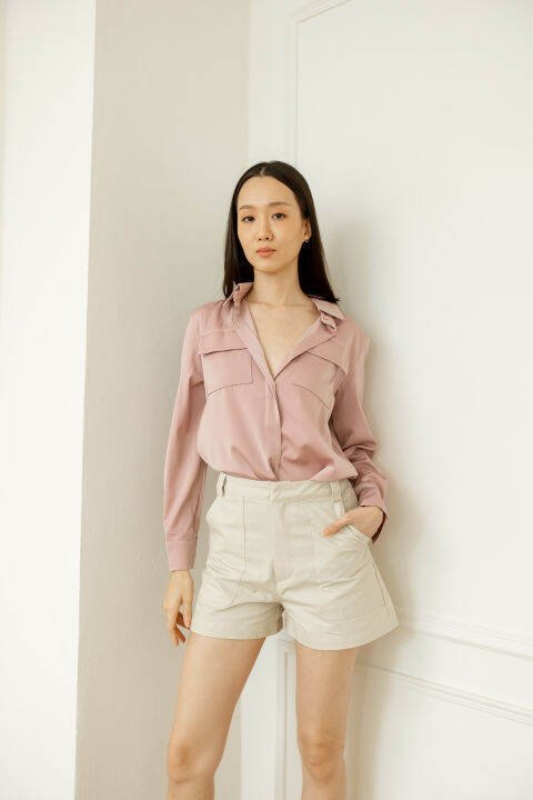 xothelabel-double-pocket-shirt-เสื้อเชิ้ตดีเทลกระเป๋า2ข้าง-สวยและใช้งานได้จริง