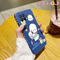 Jlingji เคสสำหรับ Realme 8 4G Realme 8 Pro,เคสแฟชั่นน่ารัก Pochacco เคสมือถือนิ่มบางลายขอบสี่เหลี่ยมด้านข้างเคสซิลิโคนเคสนิ่มเคสป้องกันการกระแทก