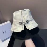 Designer Brand Metal Chain Bucket Hat Luxury Women Panama Sunscreen Windproof Fisherman Hat Korean Fashion Tide Hip Hop Cap