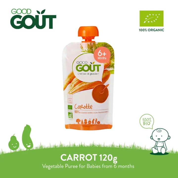 GOOD GOÛT Carrot 120g Organic Baby Vegetable Puree for 4 months+