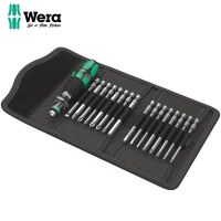 WERA 05059295001 KK 60 Kraftform Bitholding Screwdriver and 3 1/2-Inch Bit Pouch 17-Piece Multi Set Drills  Drivers